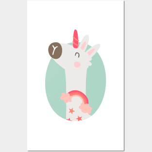 Llama unicorn Posters and Art